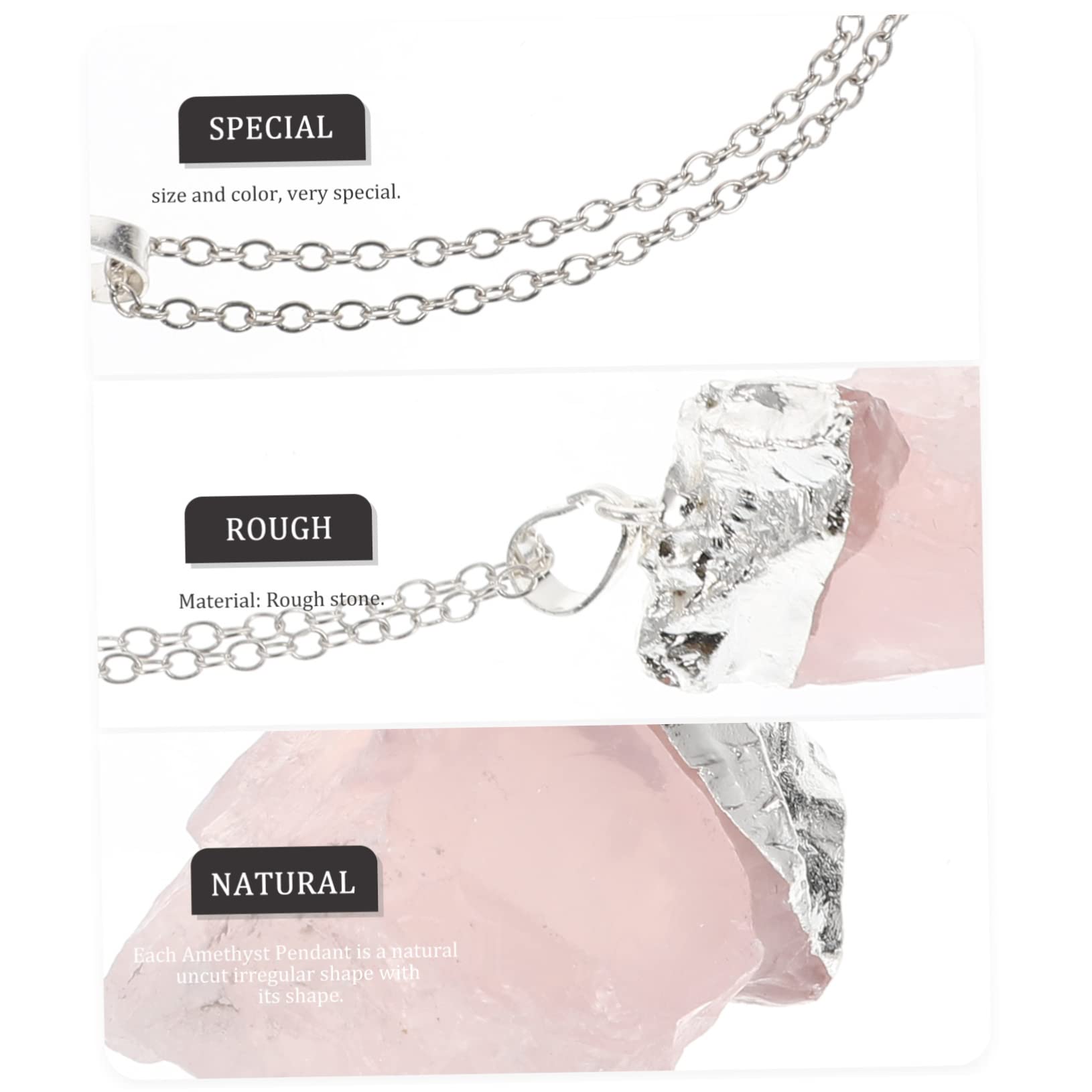 minkissy 4 Piezas Collar Con Colgante De Cuarzo Rosa Colgantes De Cristal Inspirador Colgante De Cristal En Bruto Collares De Cristal Cristales Irregulares Joyas Piedra En Bruto Accesorios