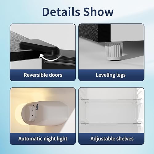 Miniatura 4 de BANGSON Refrigerador de 7.7 pies cúbicos con congelador, refrigerador de tamaño apartamento con congelador superior, gran capacidad, ahorro de