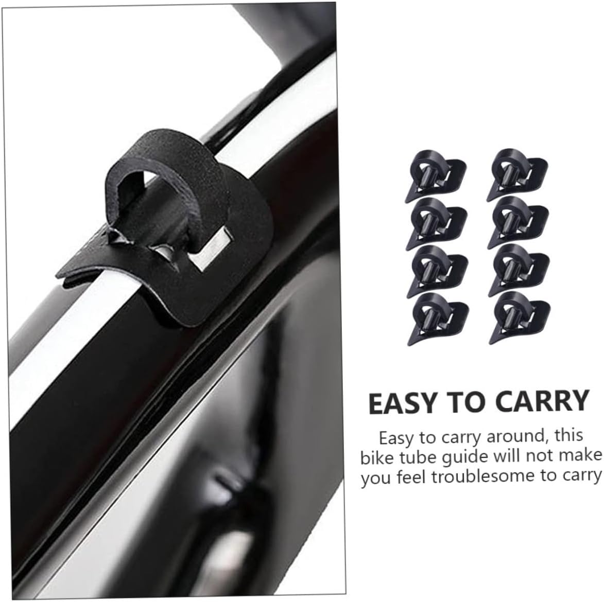 NUOBESTY 8-Piece Aluminum Alloy Bicycle Cable Clamp Guide Set with Adhesive Base for Mountain and Road Bikes Housing Clips and Brake Cable Clips
