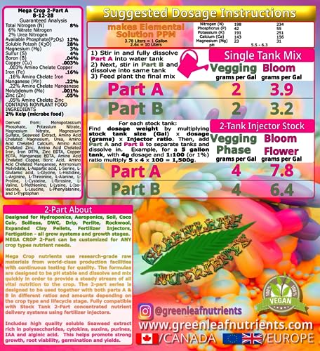Mega Crop 2-Part A Fertilizante Nutriente para Plantas NPK 5-12-26 miniatura 4