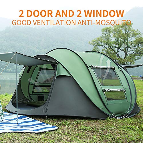 Hewolf 2/4 Person Pop Up Camping Tent,Instant Easy Setup,Waterproof,Automatic Family Tent For Camping,Hiking & Traveling #TOP3