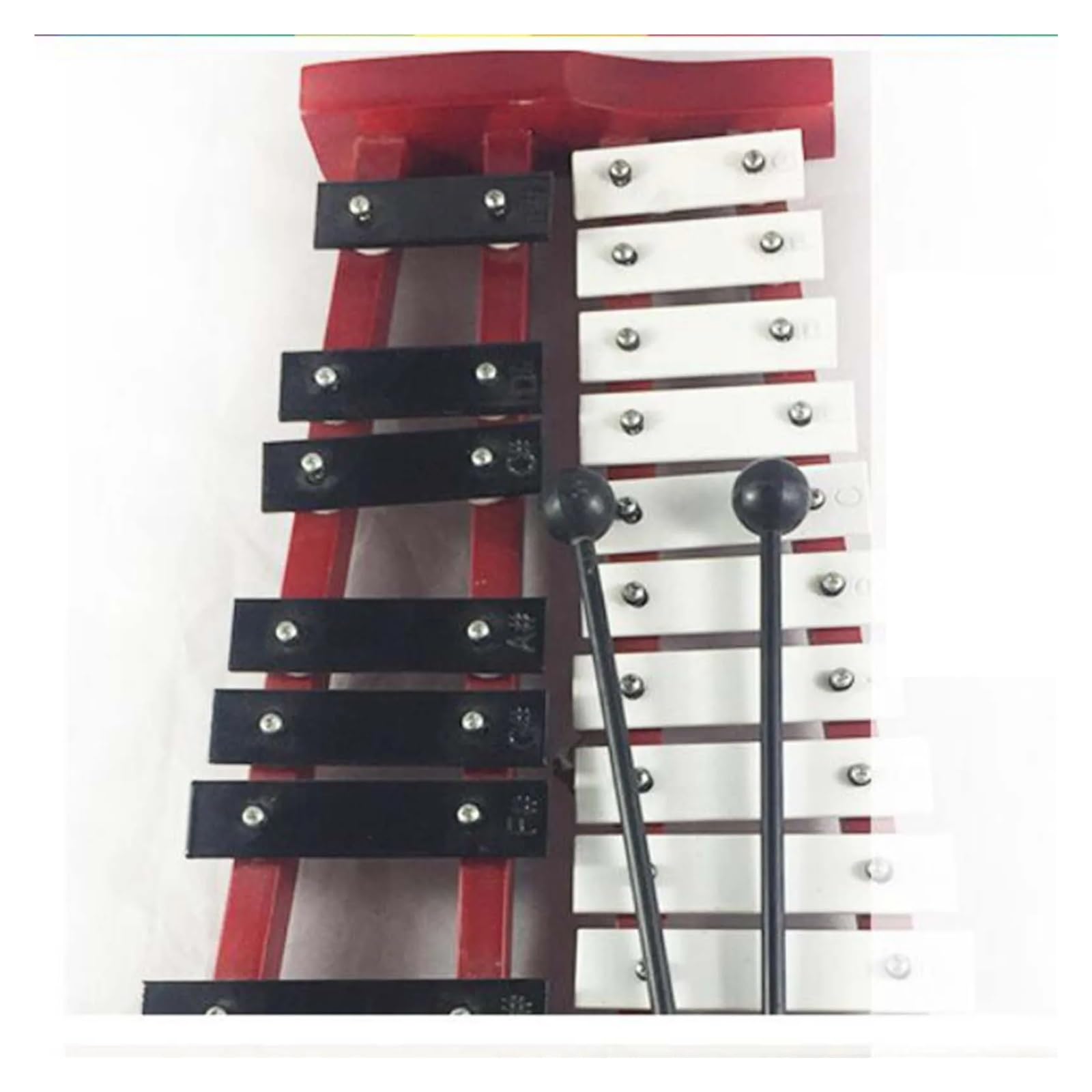 Xilofono Xilofono Glockenspiel da 25 note | Compatto professionale(Black Silver B)