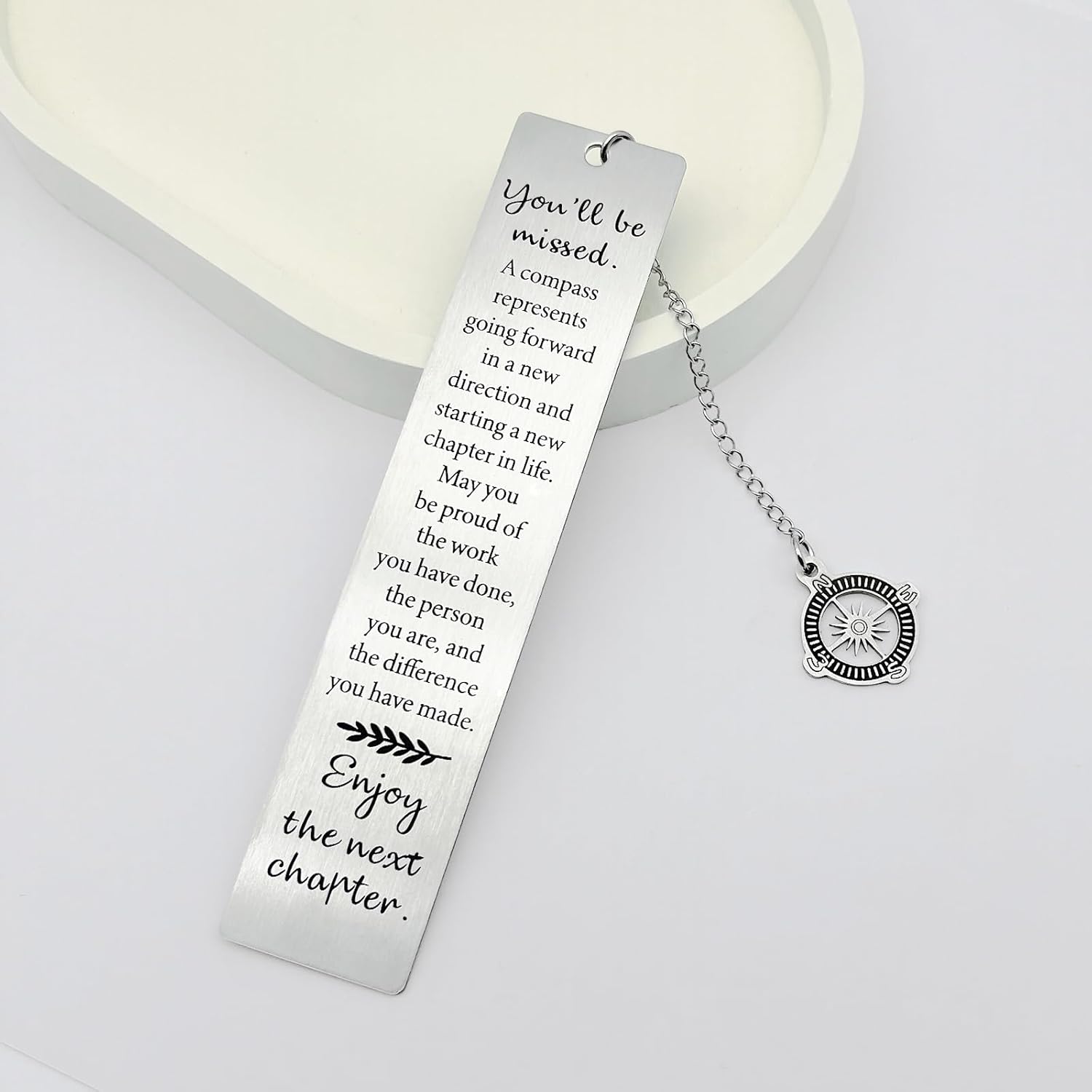 Coworker Leaving Gifts,Farewell Going Away Goodbye Gifts for Friends Manager Boss Leader Teacher Employee Compass Bookmark You Will Be Missed Retirement Gifts Christmas Stocking Stuffers - Image 4