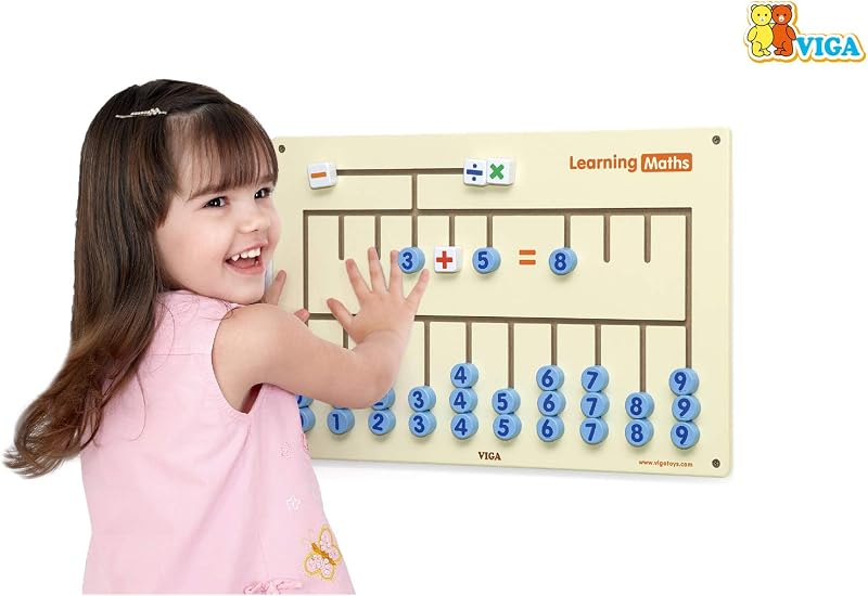 Viga Toys Fali Matematikai Játék - Fa Oktató Táblajáték Gyerekeknek 3-8 Éves Korig - Számolást Fejlesztő Színes Készségfejlesztő Eszköz