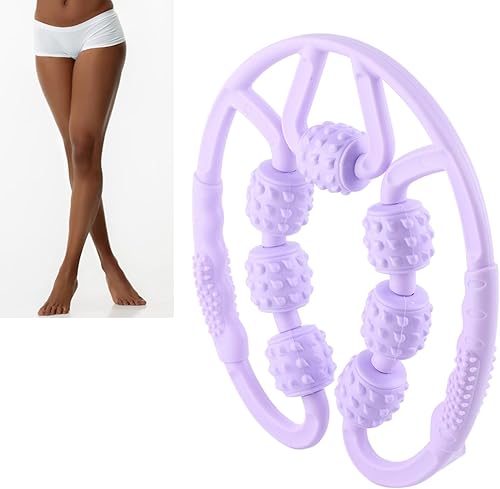 Miniatura 7 de Dioche Rodillo de masaje para celulitis, punto en forma de U, 7 ruedas, rodillo de masaje de mano para tejido profundo, herramienta de masaje para