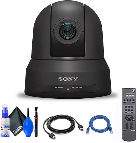 Sony SRG-X400 Cámara PTZ de 1080p con salida HDMI, IP y 3G-SDI (negro) (SRG-X400) + cable Ethernet + kit de limpieza - Paquete (renovado)