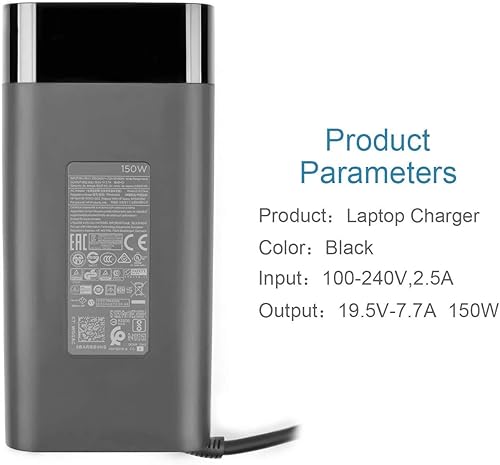 Miniatura 3 de Cargador adaptador de CA de 150 W 19.5 V 7.7 A para HP ZBook 15 G3 G4, ZBook Studio G3 G4, OMEN 15, OMEN x por Laptop ADP-150XB B Conector de fuente