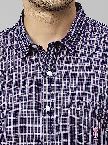 Image of Thomas Scott Mens | Half Sleeve Checkes | Printed | Slim Fit | 100% Cotton | Spread Collar | Shirts