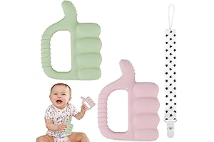 Textured Thumb Up Silicone Teether 2-Pack