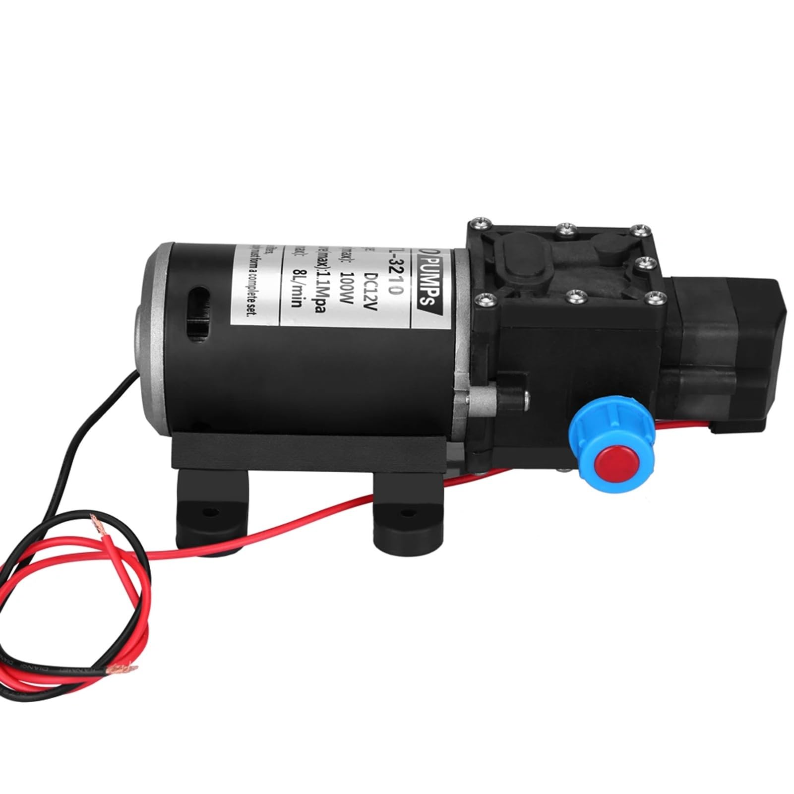 Bomba De Agua 12V DC 100W 8L/Min 160Psi Para Bomba De Agua Autocebante De Diafragma De Alta Presión Para Lavado Bombas Refrigerante