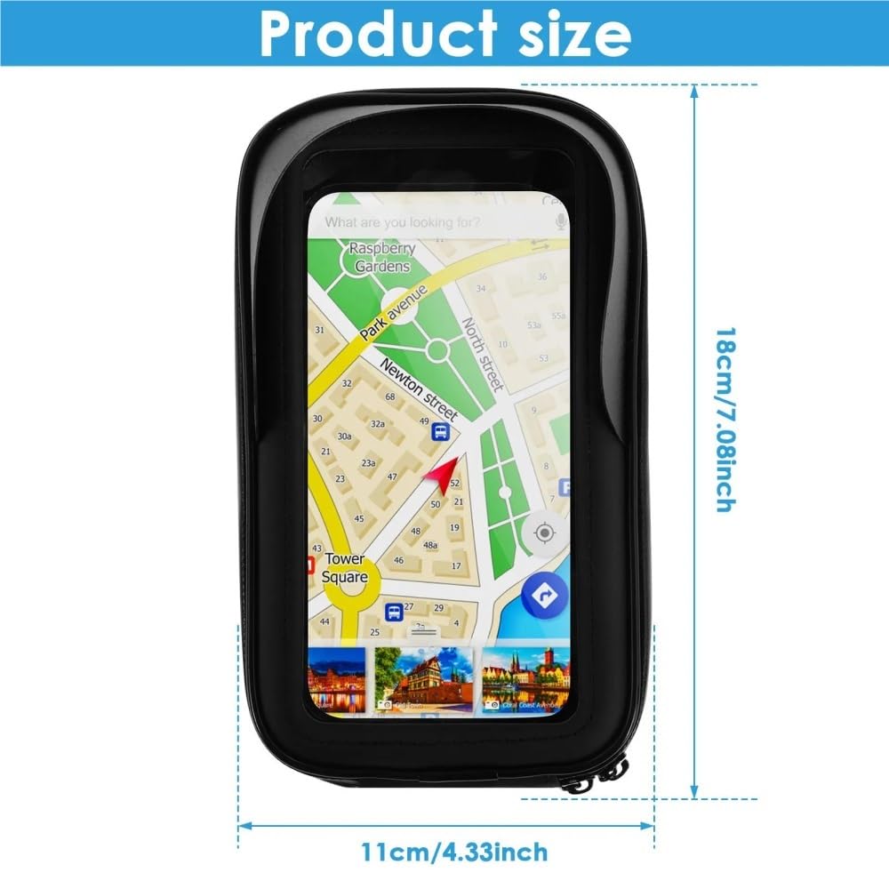 Supporto Telefono Bici 360° Rotabile Borsa Manubrio Moto Impermeabile Pochetta Schermo Tattile Accessorio