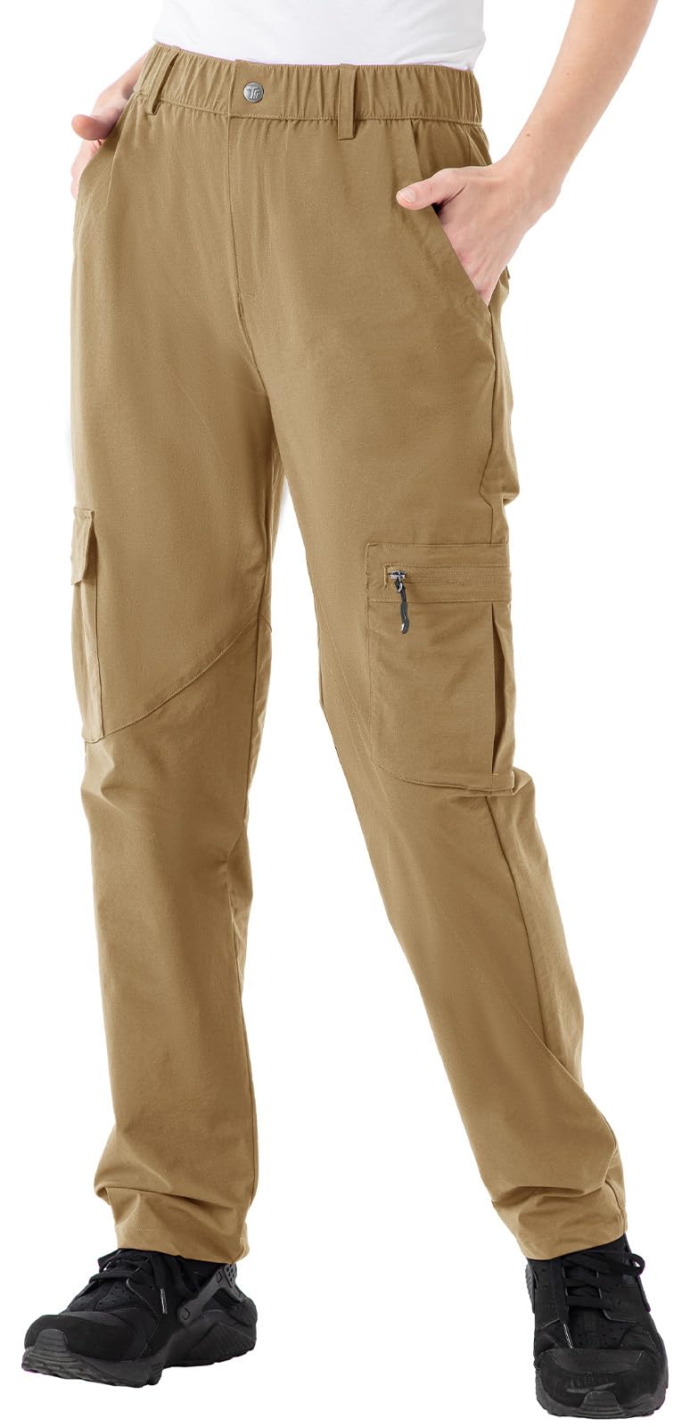Rdruko Women's Hiking Cargo Pants Water-Resistant Quick Dry UPF 50+ Travel Camping Work Pants Zipper Pockets