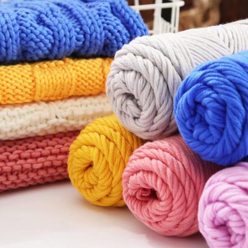 tianwandong 1Pc 100g ręcznie robiona na drutach przędza bawełniana miękkie szydełkowanie nici akrylowe przędzy na sweter z dzianiny szalik koc(43 beige camou)