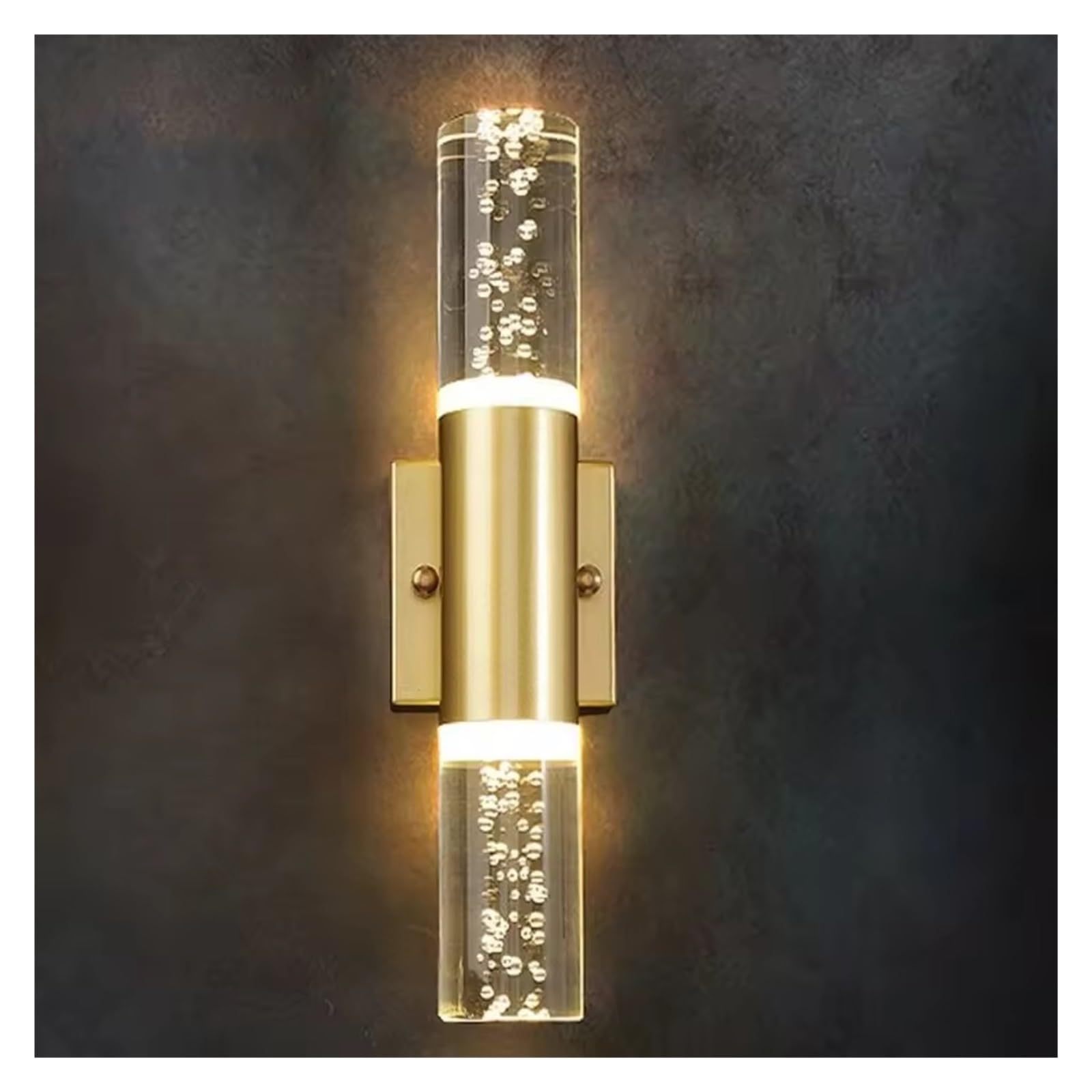 Nowoczesne kryształowe kinkiety LED Bubble Crystal do łazienki, toaletki, salonu, sypialni, srebrne kinkiety, oświetlenie dekoracyjne do wnętrz, połyskujące, złoto-białe świa,Gold-White light
