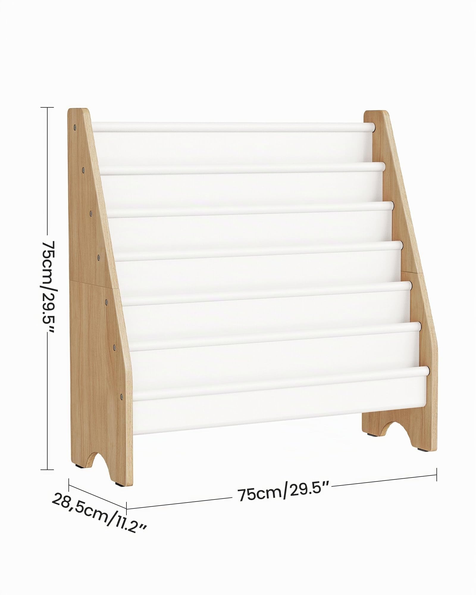 CHOEZON Estantería Infantil de 6 Niveles, Estantería para Niños, Estante de Almacenamiento de Revistas y Libros, Organizador de Libros de Gran Capacidad, Blanco y Madera Natural DMCW07WB