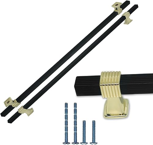 Paquete de 3 tiradores de gabinete extralargos negros y dorados, de 24 pulgadas de longitud total, manijas de gabinete de cocina para cajones,