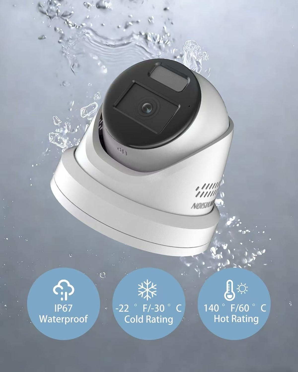 DS-2CD2387G2H-LISU/SL 4K 8MP Hik Color Vu PoE IP Turret Camera, Smart Hybrid Light, 98ft IR/Colorful Night Vision, IP67 Waterproof, 2.8mm Lens, 24/7 Recording, Compatible with Hik Connect