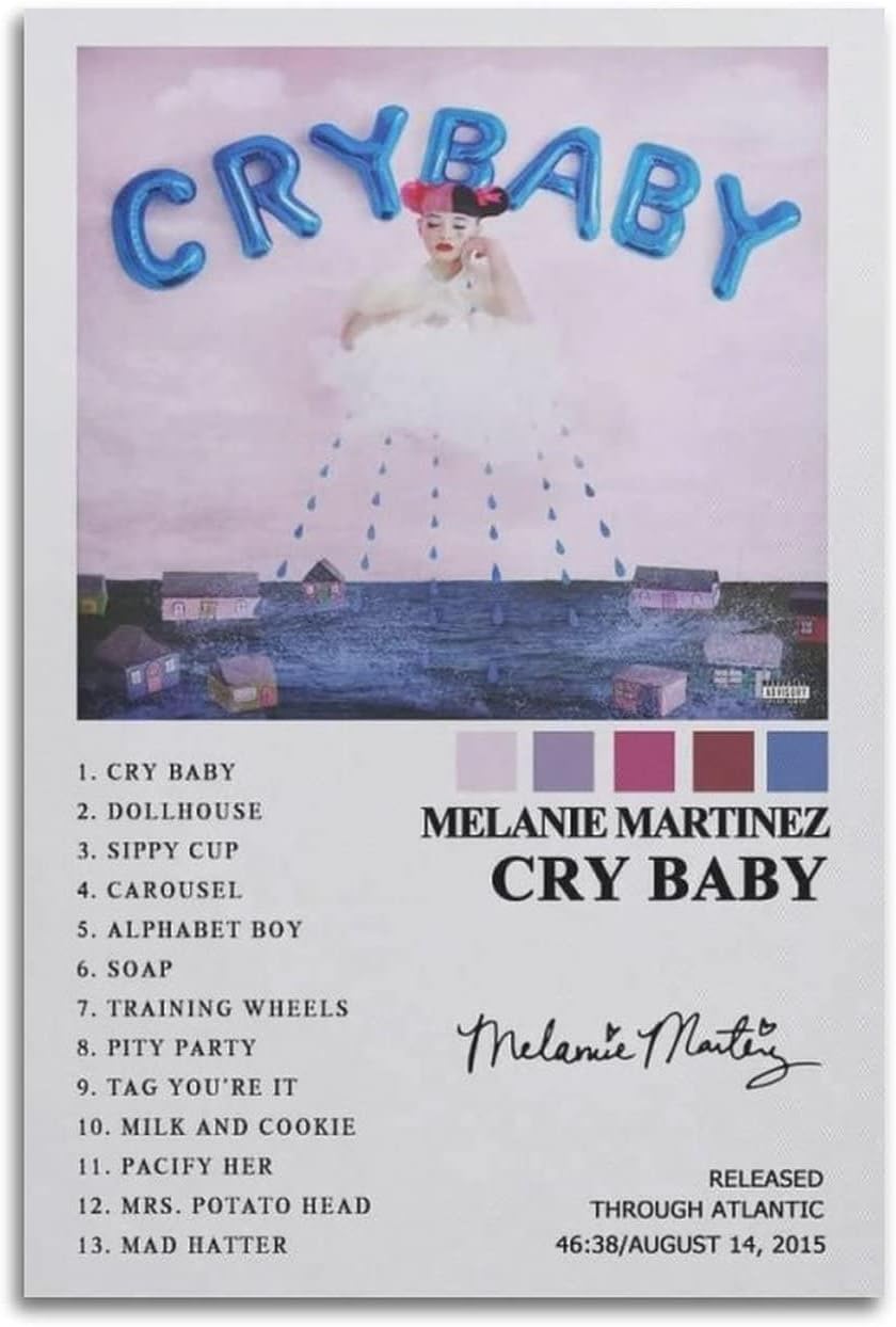 RuddFlork Melanie Martinez Cry Baby Album Poster Wall Art Print Retro Aesthetic Room Decor Painting Canvas Posters for Home And Office Decorations 08x12inch(20x30cm) Unframe-style