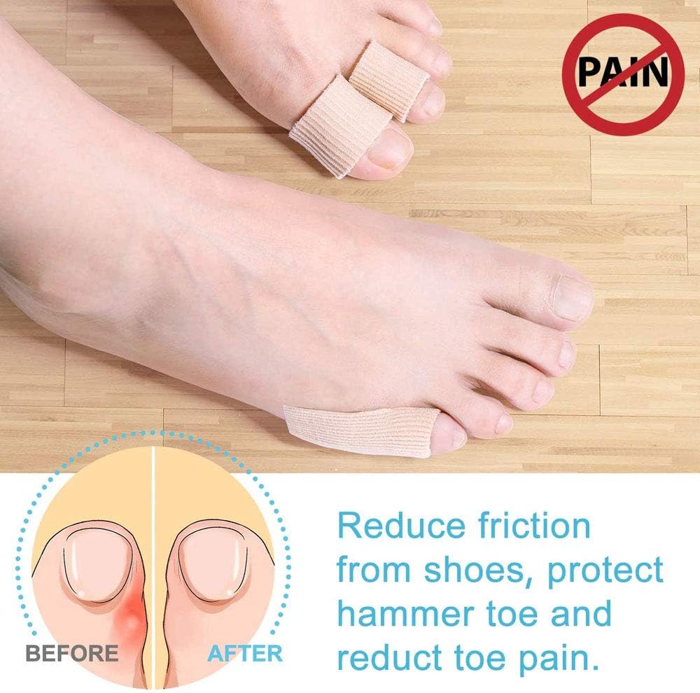 Fabric Toe Cushion Tube, 2 Pairs Toe Tubes Sleeves Cuttable Toe Tubes Toe Separator Tube Bandage