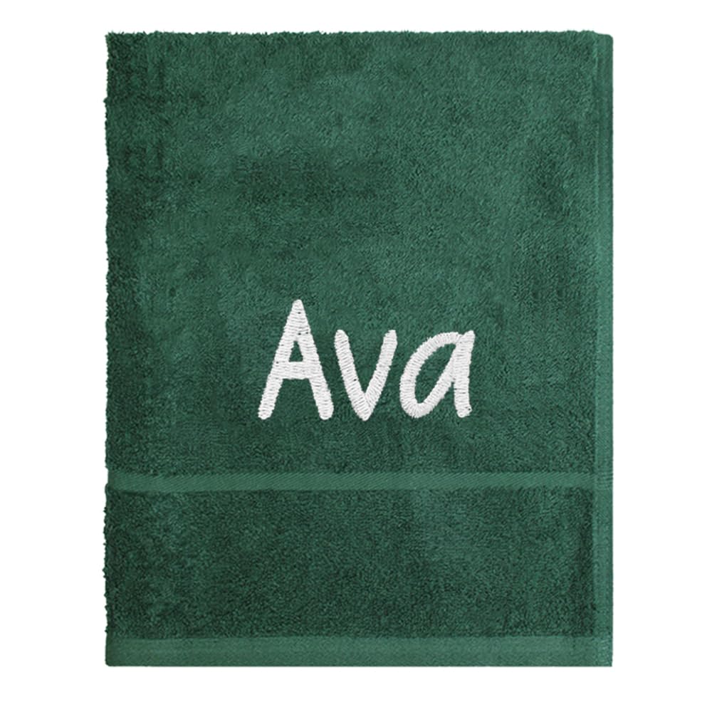 TeddyT's Personalised School Hand Towel with Embroidered Name (Bottle Green)