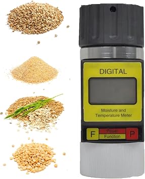 Portable Mini Cup Grain Moisture Meter,Smart Digital Grain Moisture Meters Humidity Tester for 37 Grains Moisture Testing Wheat Corn Soybean Pe-anuts Coffee Beans Hygrometer