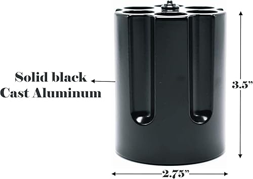 Miniatura 3 de Caliber Gourmet Revolver Pen Holder, Paper Weight, Desktop Organizer, black, Cast Aluminum Heavy Duty holder - Office Accessory, Christmas Gift