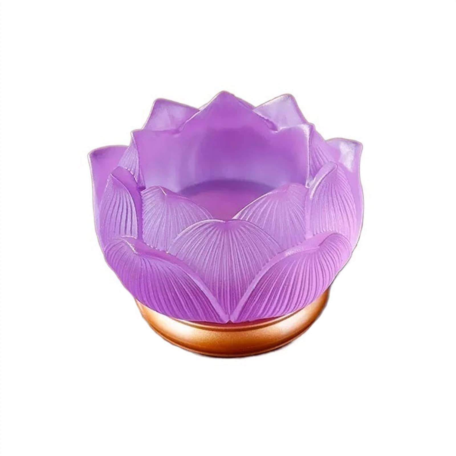 Candelabra Glazed Lotus Candlestick Household Decoration Ornaments Candle Holder Offering Lamp Decorate(Purple)