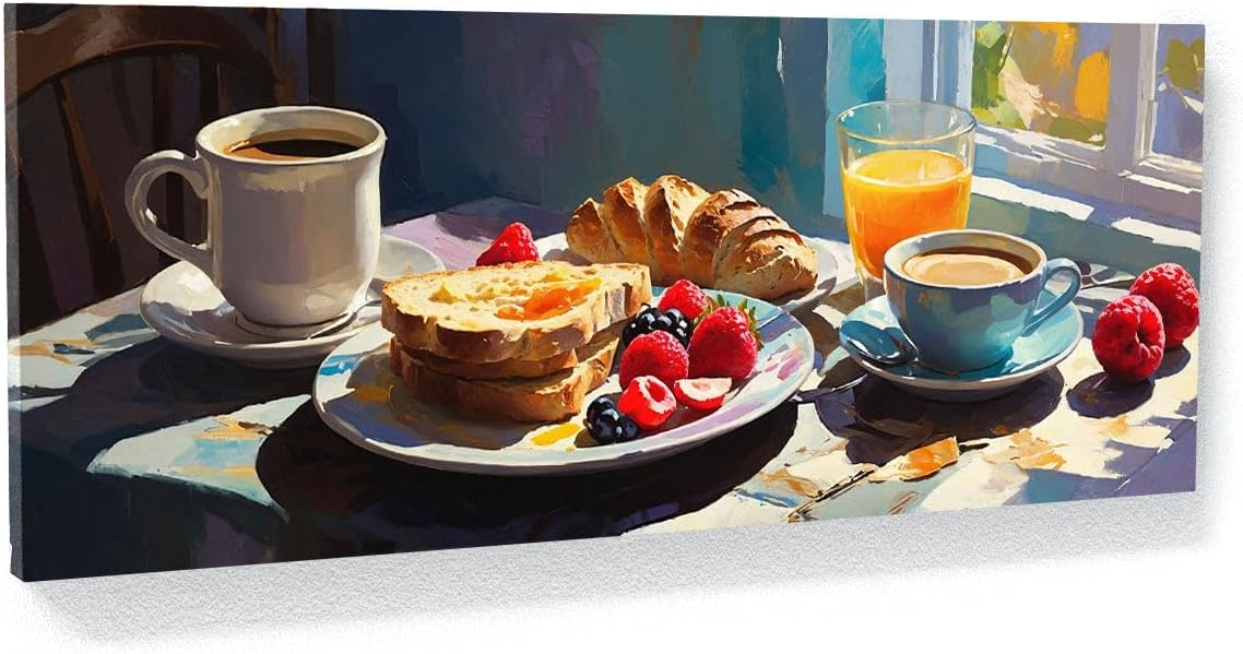 Sense Canvas Coffee Ethereal Steam 36 Canvas Art - Home Decor Wall Art Print Poster Painting Small 20x8 / 0.75"