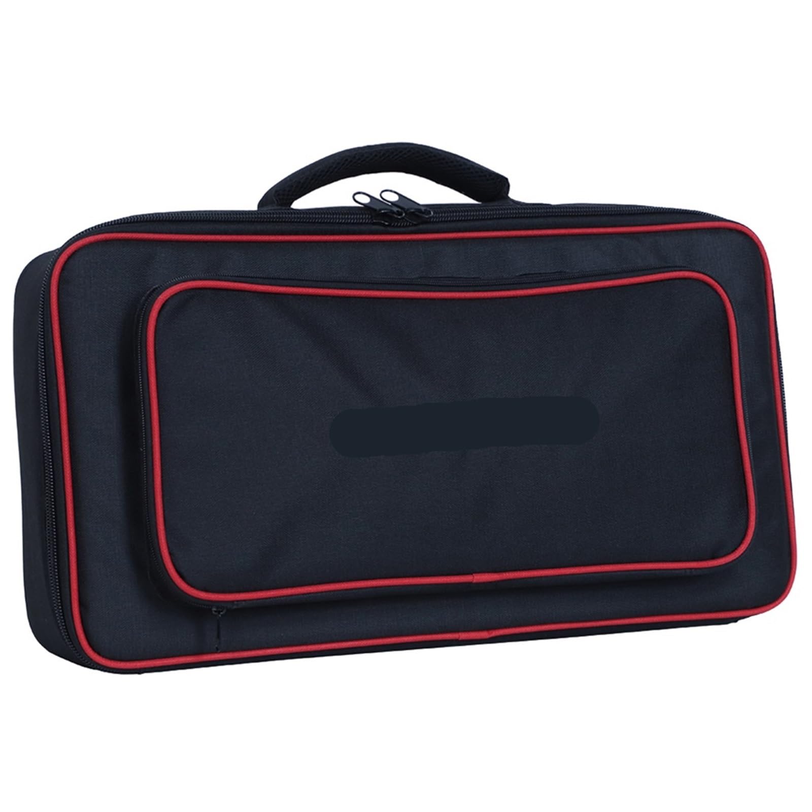 Bolsa Para Pedal De Guitarra Bolsa de almacenamiento de gran capacidad for tablero de Pedal de efectos, mango antideslizante ligero, funda de transporte Universal estable, tela Oxford(Black and red)