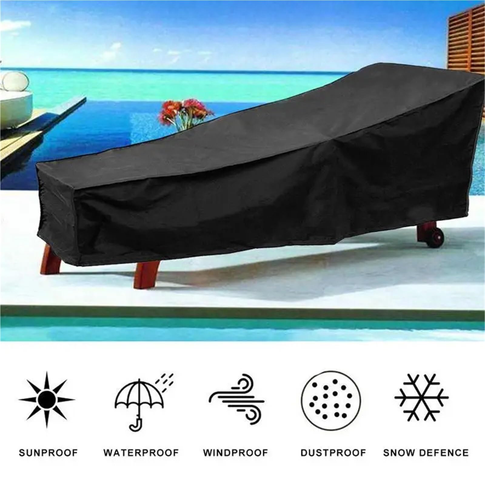 Copertura for mobili impermeabile Copertura for lettino rettangolare Copertura da giardino for pioggia e neve Copertura esterna for divano, tavolo, sedia, antivento Per Il Giardino Del Patio(A)