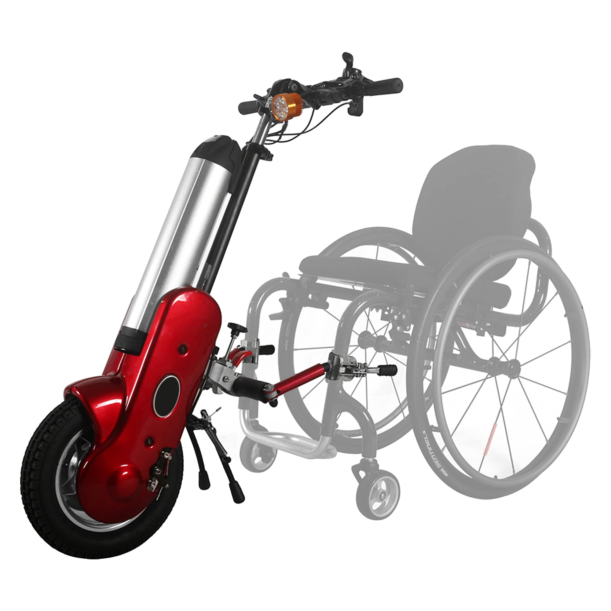 Kit de conversión de silla de ruedas eléctrica, 12 accesorios de ciclo manual, motor de 36 V y 400 W, batería de 15 AH, se adapta a sillas de ruedas plegables y deportivas, fácil de instalar, diseño