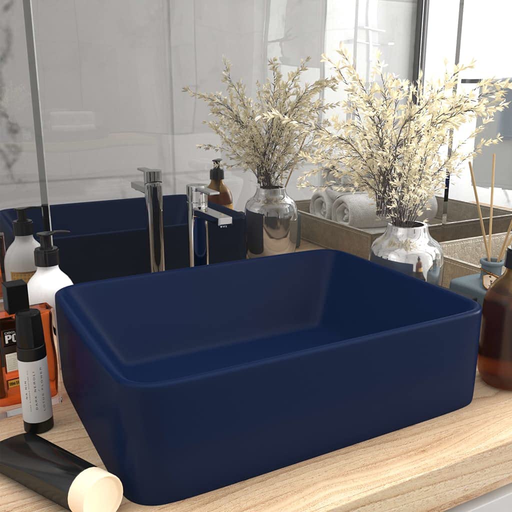 Generico Lavandino Luxury Blu Scuro Opaco 41x30x12 cm in Ceramica,Articoli di ferramenta,Prodotti Idraulici,Articoli Idraulici,Lavandini,Lavandini bagno-147045
