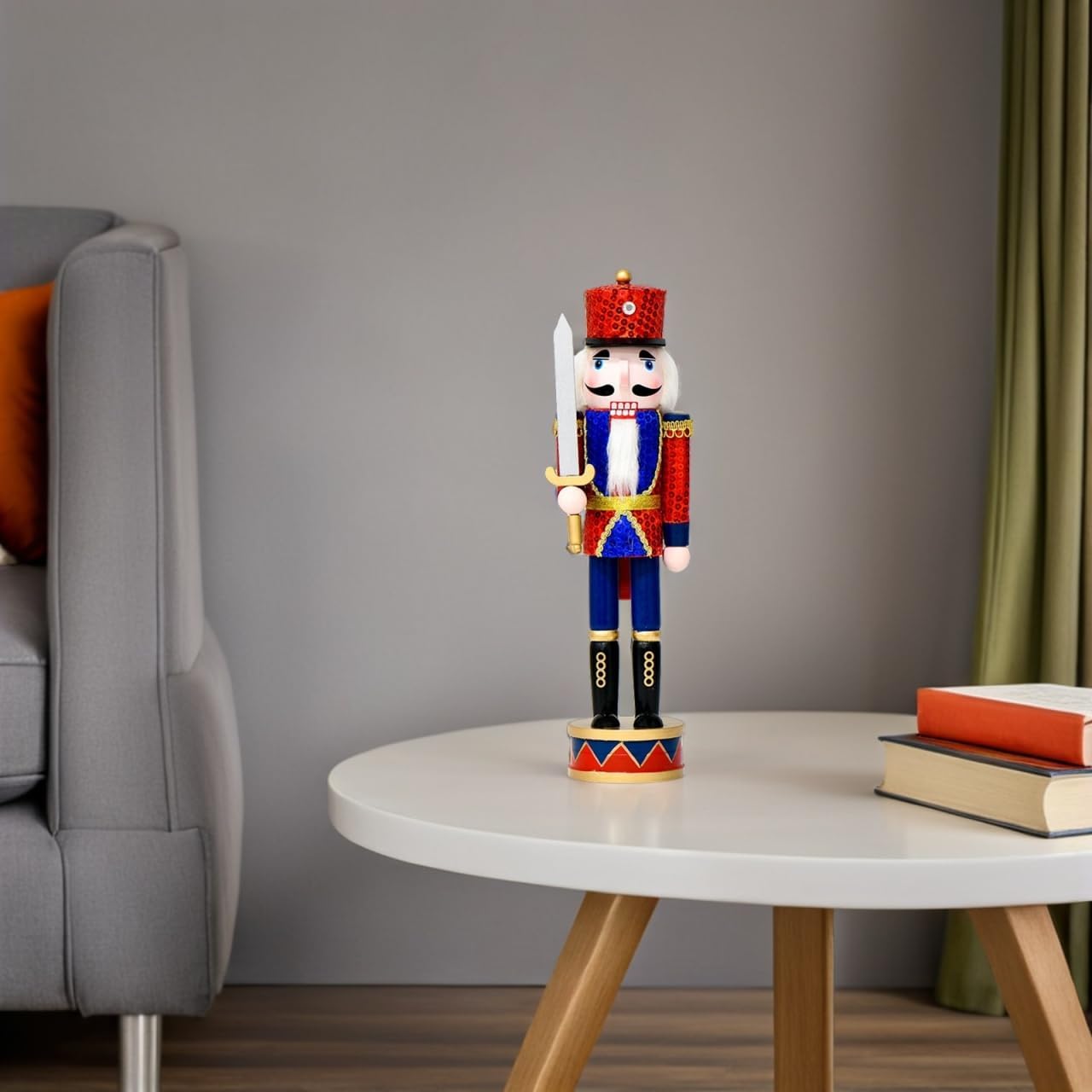 Cabilock Wooden Nutcracker Figurine: Nutcracker Christmas Soldier Ornament for Holiday Table Decoration, 14. 17 Inch Multi-Color Wood Collectible