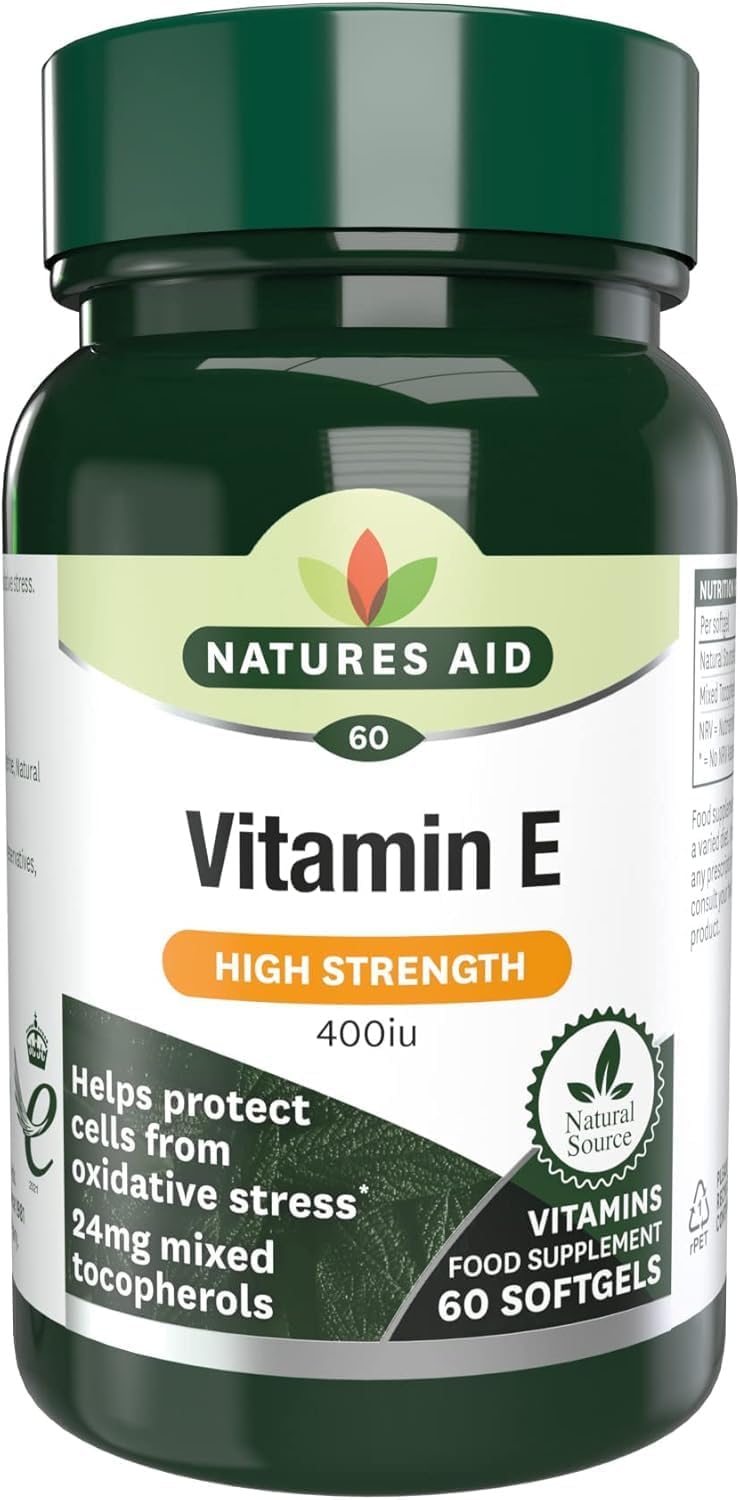 Natures Aid Vitamin E 400iu Supplement โ 60 Softgel Capsules