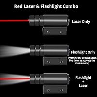 Vista 5 de Beileshi Combo de linterna táctica y vista láser roja con montaje en riel Picatinny