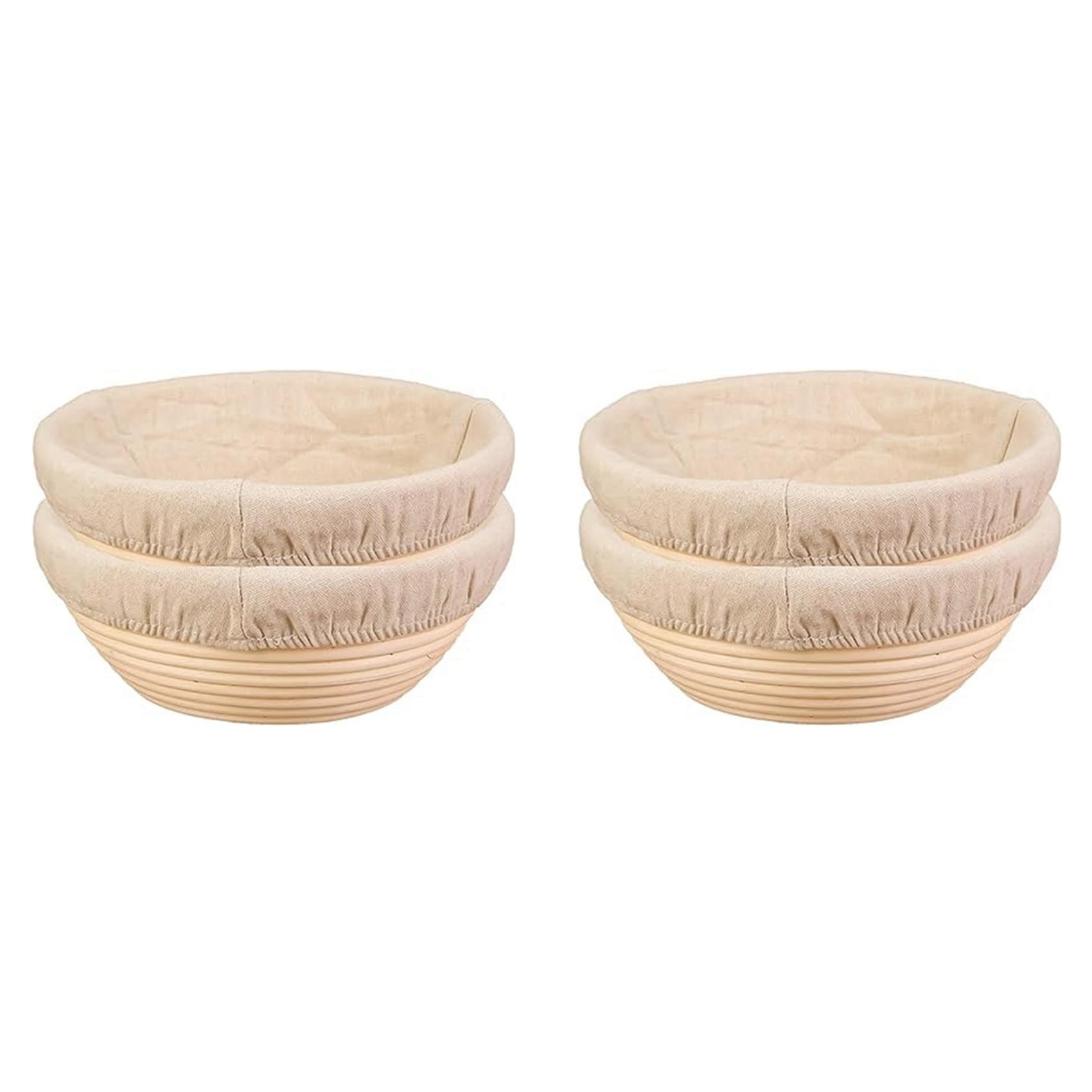 Hndhbfgrt 4PCS Bread Proofing Basket Cloth Cover Combination, Bread Protection Basket, Baking Bowl for Sourdough Fermentation