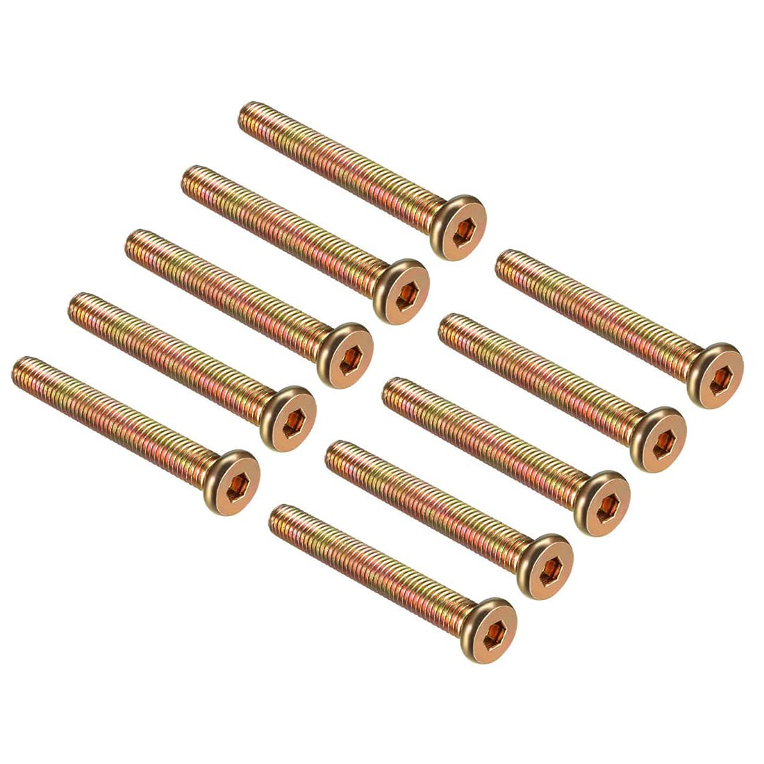 TA-VIGOR M8 Hex Socket Machine Screws Bolts, 60mm Zinc Plated Flat Head Carbon Steel Full Thread Furniture Bolt for Furniture Assembly, Machinery, Woodworking, Machinery Industry & DIY 10pc
