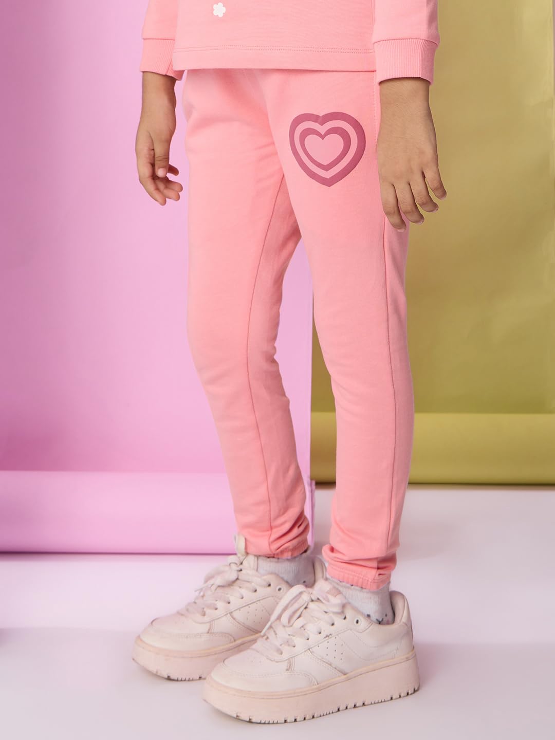The Souled Store Powerpuff Girls: Girl Power Blossom Ragazze Rosa Puff Stampato Cotone Leggings