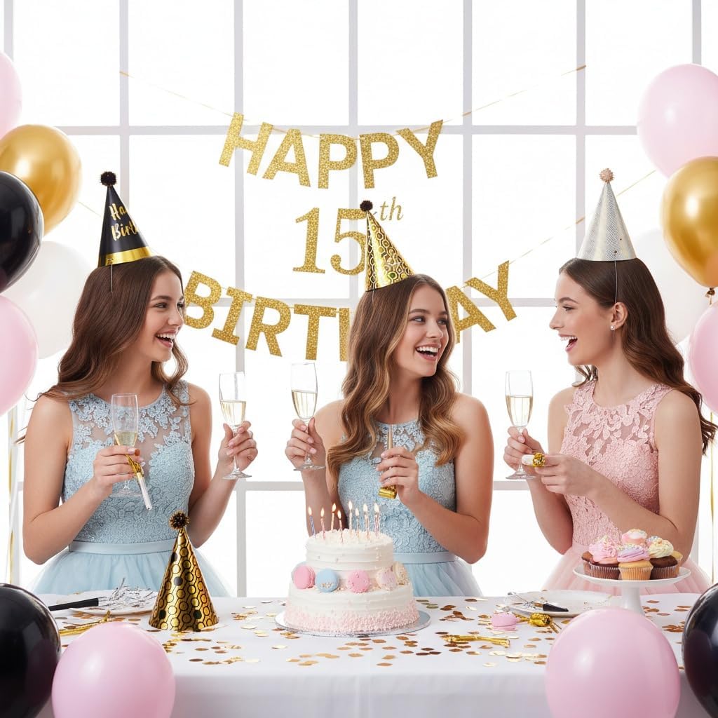 36 Pcs Party Birthday Hats Set – Gold Cone Hats with 12 Paper Party Hats and 24 Noise Makers for Kids and Adults Celebrations - Image 3