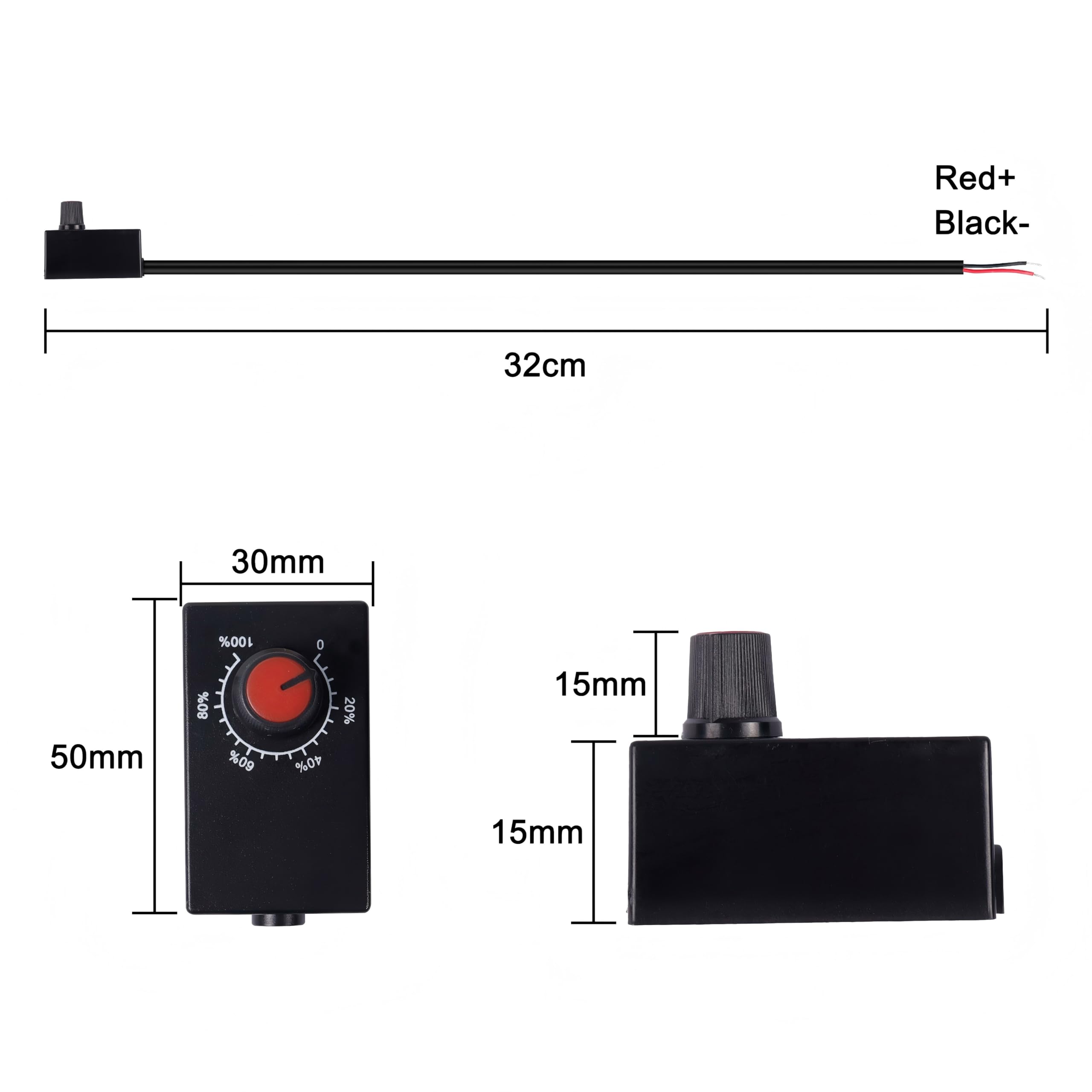 MEIRIYFA DC 0-10V Rotary LED Dimmer Knob – 2-Pack Mini Controller For Dimmable Lights & Grow Lamps