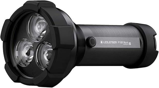Ledlenser P18R - Rechargeable LED Torch, Super Bright 4500 Lumens, Powerful Searchlight Torch, Dog Walking Flash Light, Hiking, Camping Equipment, Powerful Work Torch, Up to 70 Hours Battery Life