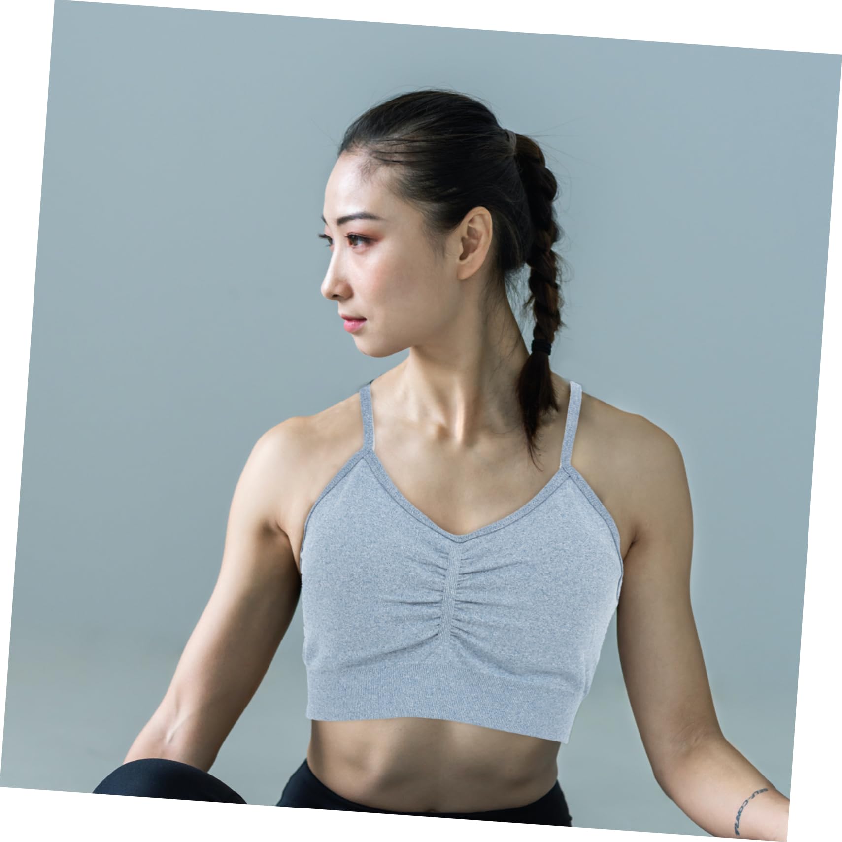 FOMIYES Completo Yoga Donna a Manica Lunga Design a Vita Alta, Senza Cuciture, in Chinlon ed Elastan, Adatto per Jogging e Bici, Elasticità Superiore per Comfort e Movimento
