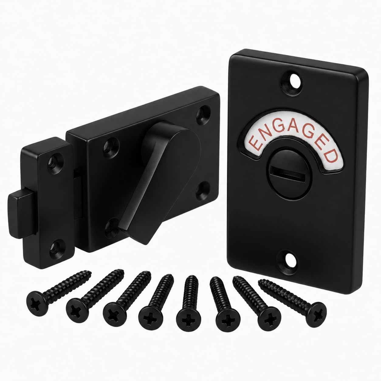 HANDLEZONE® Toilet Indicator Bolt, Vacant Engaged Bathroom Privacy Door Lock for Toilet Cubicle Doors, 1 Set – Black