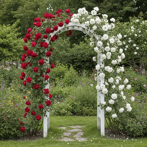 Kletterrosen Duo-Kollektion – Weiß & Rot – Pflanzen – Winterharte Kletterrosen, niederländische Qualität – 2 Pflanzen – keine Samen, keine Zwiebeln und nicht künstlich