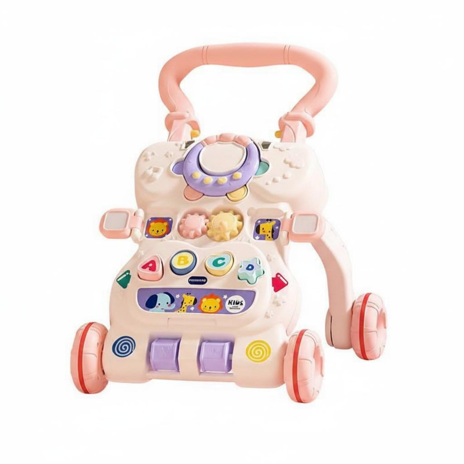 Soporte para Caminar Actividades Multifuncional Correpasillos con Ruedas Antivuelco Juguete para Casa, Pink Upgraded