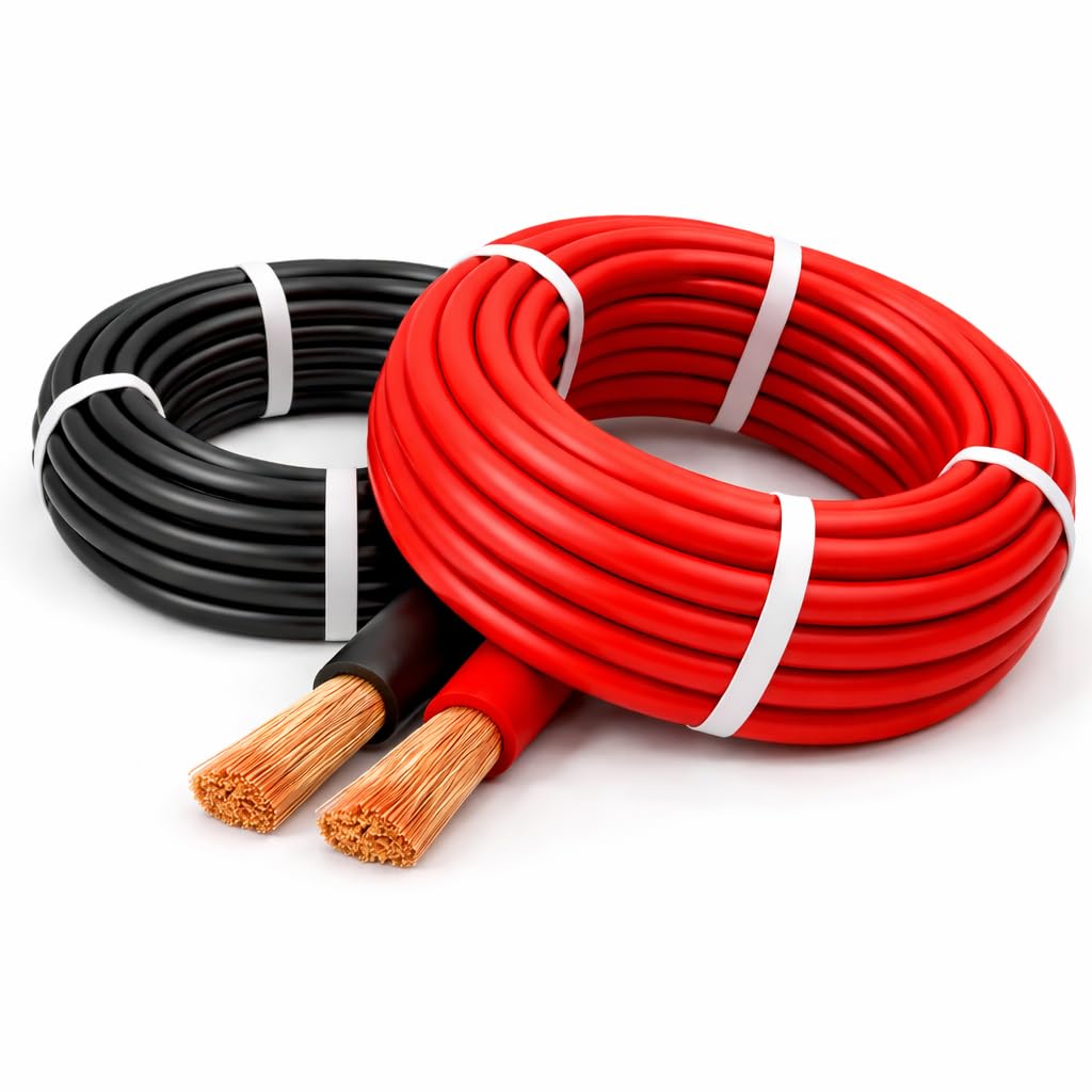 MKGT Hi-Flex 50mm² 345 Amp 0 AWG - Cable de PVC para arrancador/inversor/soldadura/batería (negro, 1 metro)