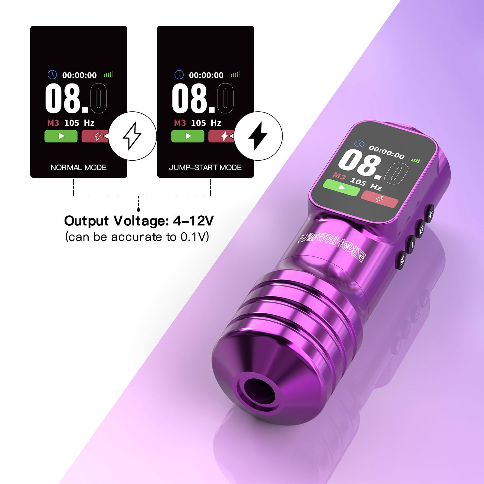 Wormhole Adjustable Rotary Tattoo Pen Kit with Dual Batteries
