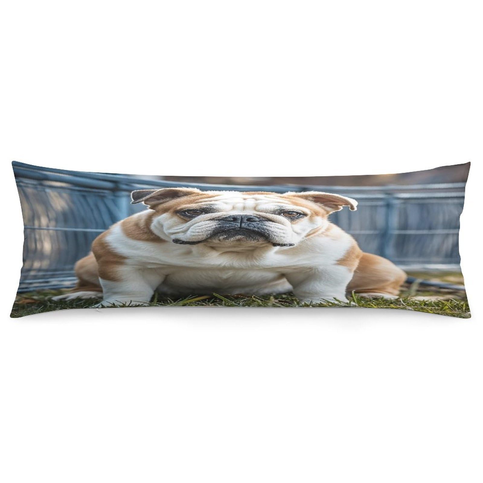 English Bulldogs Pillowcase Decorative Long Body Pillow Case Soft Breathable Body Pillow Cover Modern Large Pillowcase Cute Body Pillow Pillowcases for Bedroom Couch 18.9 X 53 Inch