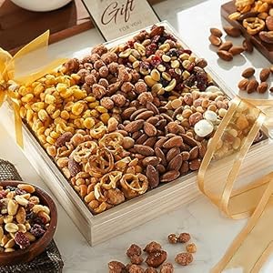 Broadway Basketeers Gourmet Nuts Gift Basket Collection – Mixed Nuts Healthy Gifts for Men And Woman Kosher