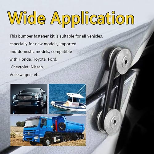 Miniatura 27 de ASUBHA Juego de 4 clips universales de liberación rápida para parachoques delantero y trasero, solución de fijación definitiva para liberación Negro